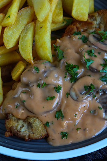 Champignon rahmsauce, Zu schnitzel frikadellen, Food with love thermomix, Food HD phone wallpaper