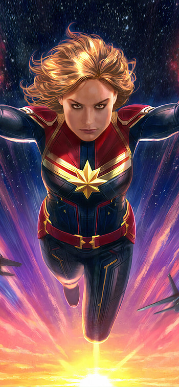 Captain Marvel arts, XS Max, , Marvel Girls HD phone wallpaper