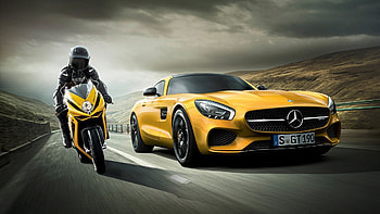Mercedes Vs Motorcycle, mercedes, bikes, motorcycle HD wallpaper