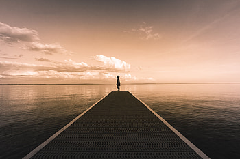 Water, Twilight, Horizon, Pier, Silhouette, Miscellanea, Miscellaneous, Dusk HD wallpaper