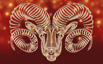 Zodiac ~ Aries, golden, berbec, ted, zodiac, horns, fantasy, aries HD wallpaper