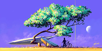Artistic Nature View Bicycle , bicycle, tree, artist, artwork, digital-art, deviantart HD wallpaper