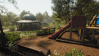 Lawn Mowing Simulator - Serene Park Scene, video game, Lawn Mowing Simulator HD wallpaper