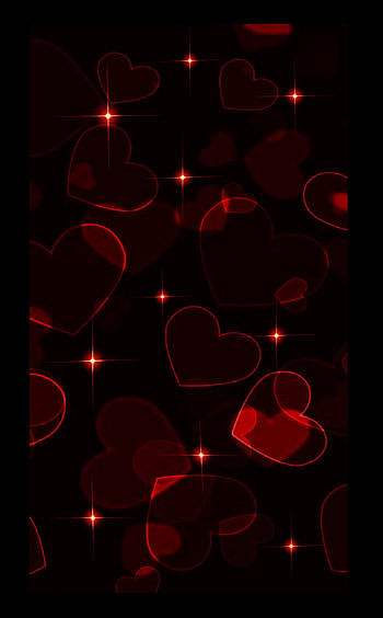 Red/black hearts bg, red, background, black HD phone wallpaper