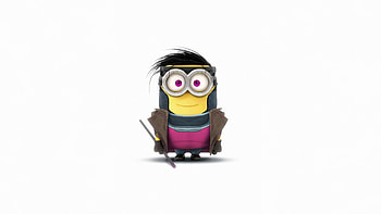 Gambit X Minion, gambit, minions, cartoons, minimalism, minimalist, white, superheroes, artwork, digital-art HD wallpaper