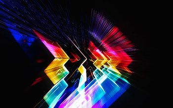 multicolored abstraction, black background, multicolored lines, colored lines abstraction, creative abstraction HD wallpaper