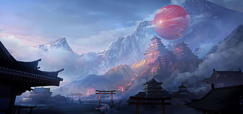 Lord Castle Hinomaru, castle, artist, artwork, digital-art, artstation HD wallpaper