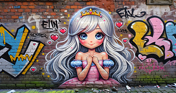 Anime Kawaii Grafitti, girl, colorful, cute HD wallpaper