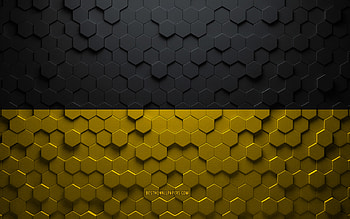 Flag of Munich, honeycomb art, Munich hexagons flag, Munich, 3d hexagons art, Munich flag HD wallpaper