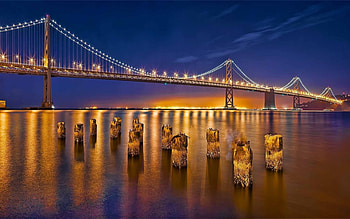 Bridge, , Bay Bridge, Light, Night, San Francisco, Bridges HD wallpaper
