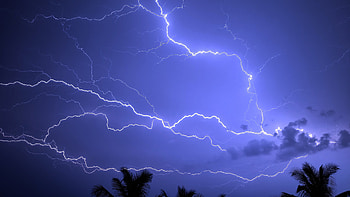 Bangalore, Karnataka, India, lightning, night, nature, silhouette, forces of nature HD wallpaper
