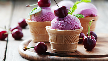 Cherry, Ice Creams HD wallpaper