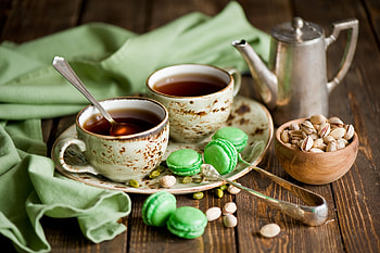 Food, Still Life, Tea, Pistachios, Macaroni, Pasta HD wallpaper