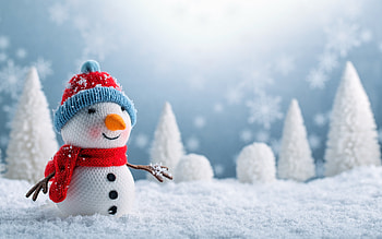 Cute snowman, , winter, snow, toy snowman, knitted toys, Happy New Year, snowman HD wallpaper