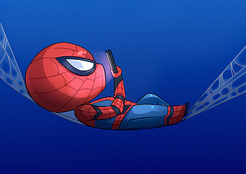 Chibi Spidey, spiderman, superheroes, digital-art, artwork HD wallpaper