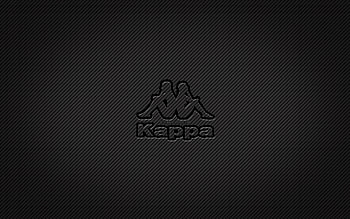 Kappa carbon logo, , grunge art, carbon background, creative, Kappa black logo, brands, Kappa logo, Kappa HD wallpaper
