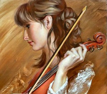 The Red Violin FC, art, beautiful, illustration, violin, artwork, lady, music, painting, portrait HD wallpaper