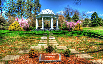 The Heron Dome, Allendale Mansion, Tennessee, gazebo, trees, spring, park, sky HD wallpaper