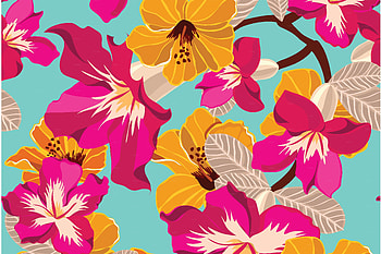 Pattern, blue, summer, pink, yellow, exotic, texture, vara, flower HD wallpaper