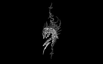Abstract, Patterns, Dark Background, Dragon HD wallpaper