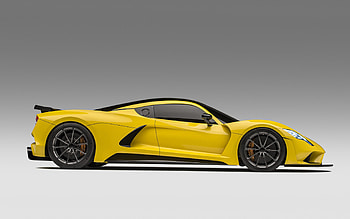 Hennessey Venom F5, 2021, side view, exterior, hypercar, yellow Venom F5, luxury supercars, sports cars, Hennessey HD wallpaper