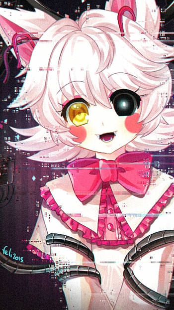 Mangle, wires, pink, fnaf2, kawaii, Fnaf, cute, anime, fox, grey HD phone wallpaper