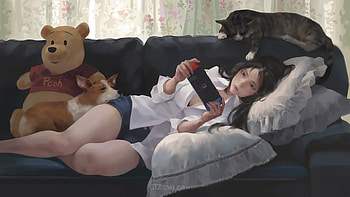 Gamer Girl, Nintendo Switch fan art, , Gaming love HD wallpaper