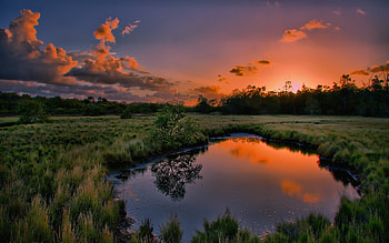 Landscape, Rivers, Sunset HD wallpaper