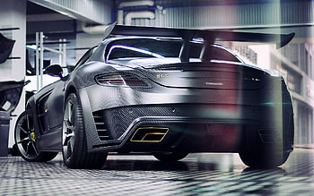 Mansory Mercedes Benz SLS C63 AMG Back View, mercedes, mercedes-benz, cars, sls, amg HD wallpaper