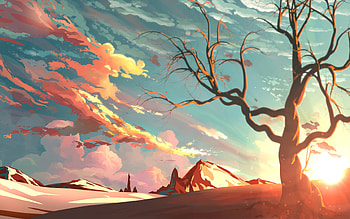 Sunset Beautiful Painting, painting, sunset, beautiful, artist HD wallpaper