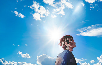 Tanjiro, Sky, Anime, Demon_Slayer HD wallpaper