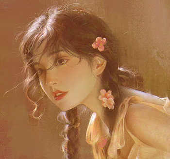 Girl, jxl, art, fantasy, asian, portrait, face, jxlart HD wallpaper