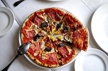 Food, Pizza, Table, Pieces, Dinner, Supper, Portions HD wallpaper