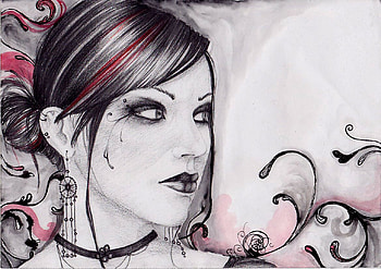 Gothic Girl, goth, girl, pink, black HD wallpaper