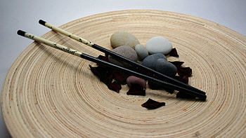 Food, Stones, Petals, Japan, Sticks, Harmony HD wallpaper