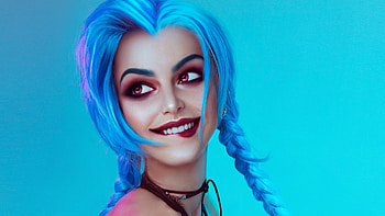 Jinx League Of Legends Cosplay, jinx-league-of-legends, league-of-legends, cosplay, behance, artist, graphy, girls HD wallpaper