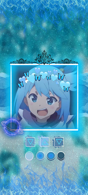 Konowater, Aqua, blue, Konosuba, electric, fire, anime HD phone wallpaper