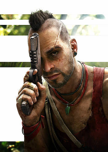 Far Cry 3, Vaas Montenegro artwork, Iconic character, Artistic portrayal HD phone wallpaper