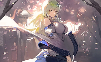 Sanae Kochiya, Touhou, anime girl, art HD wallpaper