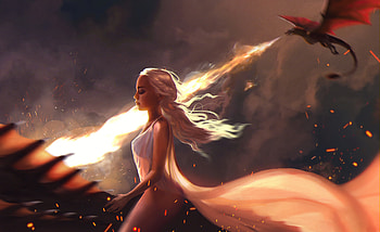 Queen Mother Of Dragons, daenerys-targaryen, game-of-thrones, tv-shows, artstation HD wallpaper