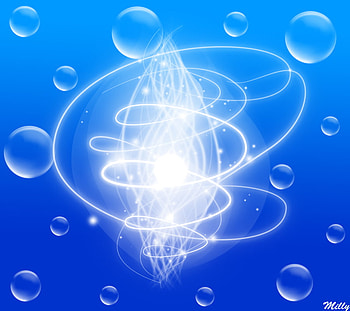 blue, glow, bubbles HD wallpaper
