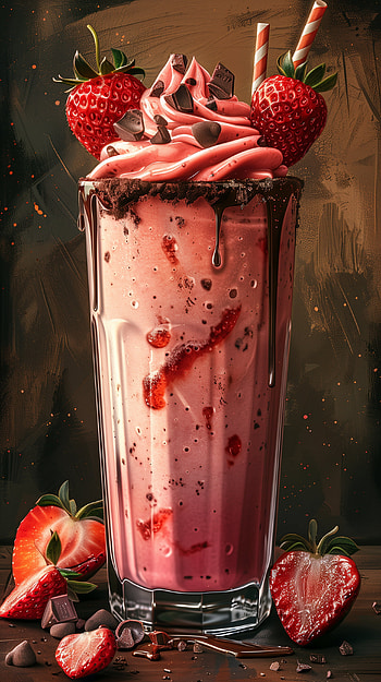 Strawberry Milkshake Delight HD phone wallpaper