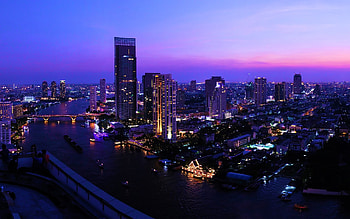Bangkok Skyline, Travels, Night lights, 147012 HD wallpaper