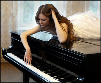 Playing Piano, White, Brunette, Piano, Models, People, Female HD wallpaper