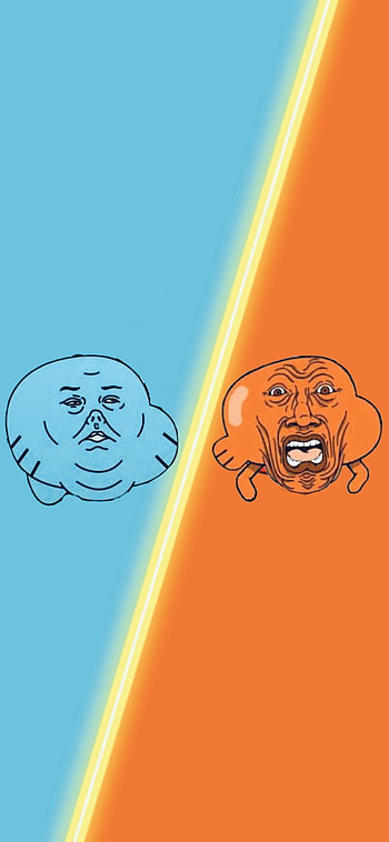 Gumball And Darwin 5, orange, art, blue, cartoon, drawing, ugly, theamazingworldofgumball, funny HD phone wallpaper