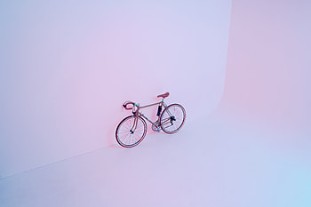 Pink, Light, Minimalism, Light Coloured, Bicycle HD wallpaper