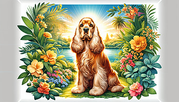 Charming Cocker Spaniel Ultra, cocker spaniel, Animal, dog, flower, nature HD wallpaper