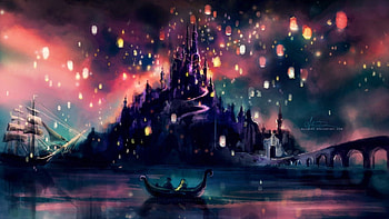 Boat Ride Lanterns, colors, colours, lights, beauty HD wallpaper
