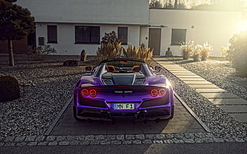 2021, Ferrari F8 spider, Novitec N-Largo, , rear view, exterior, tuning Ferrari F8, violet Ferrari F8, Italian sports cars, Ferrari HD wallpaper