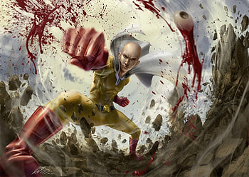 Saitama, One-Punch Man, anime boy, artwork HD wallpaper